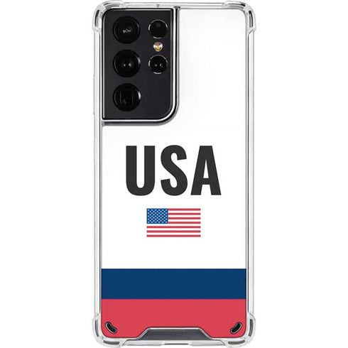 USA American Flag Galaxy S21 Ultra 5G Clear Case